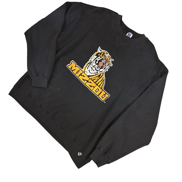 Russell Athletic Other - Vintage 90s Russell Athletic Mizzou Tigers Graphic Black XXL Crewneck Sweatshirt